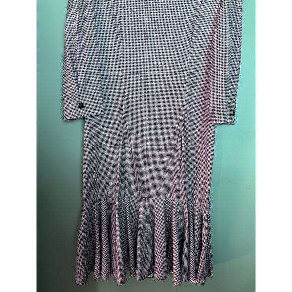 Risa Ann New York Dress Womens 16.5 Lagenlook Victorian Retro Midi Silky Ruffle - Picture 4 of 11